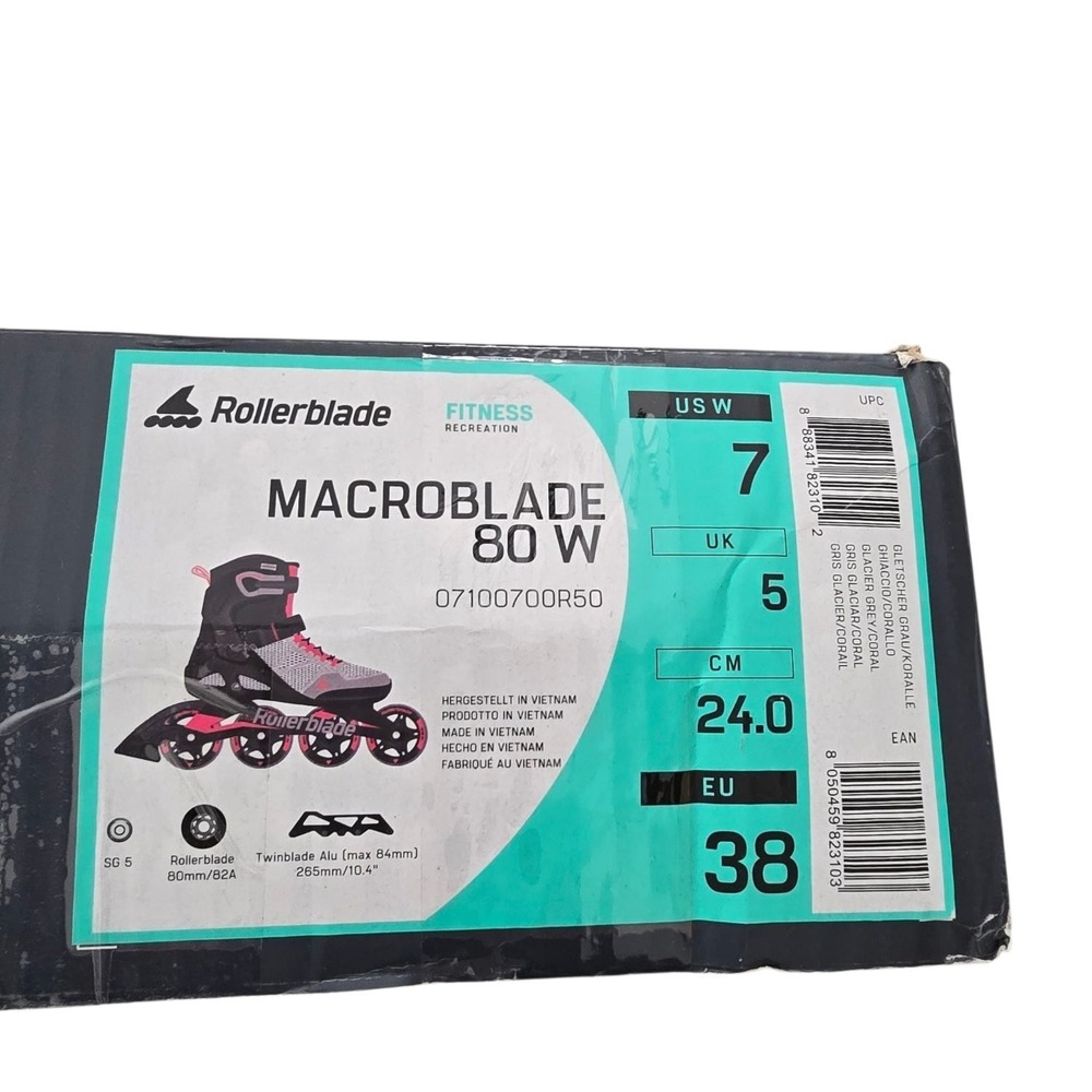 Rollerblade Macroblade 80 W Women's Inline Skates Size 7 Grey Coral Fitness - Picture 6 of 7